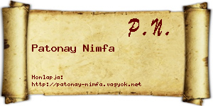 Patonay Nimfa névjegykártya